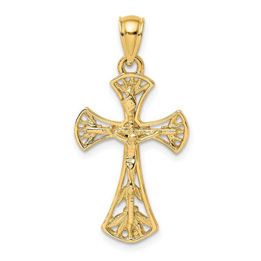 Image of 14K Yellow Gold 2-D Crucifix Pendant