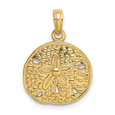 Image of 14K Yellow Gold 2-D Cut-Out Sand Dollar Pendant