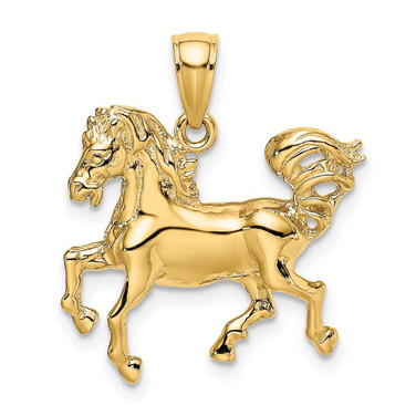 Image of 14K Yellow Gold 2-D Horse Pendant K6545