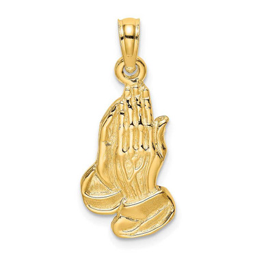 Image of 14K Yellow Gold 2-D Praying Hands Pendant