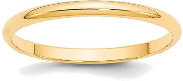 Image of 14K Yellow Gold 2mm Lightweight Half Round Band Ring