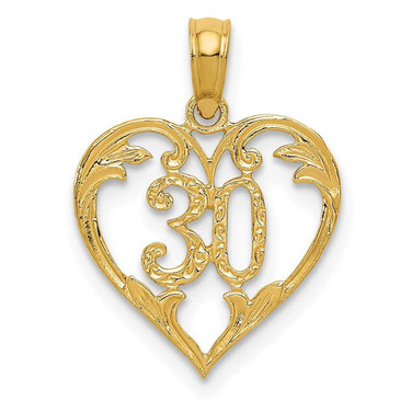 Image of 14K Yellow Gold 30 In Heart Cut-Out Pendant Image of 14K Yellow Gold 30 In Heart Cut-Out Pendant
