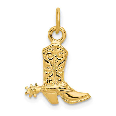 Image of 14K Yellow Gold 3-D Cowboy Boot Pendant Image of 14K Yellow Gold 3-D Cowboy Boot Pendant