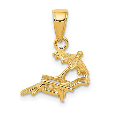 Image of 14K Yellow Gold 3-D Lounge Beach Chair Pendant