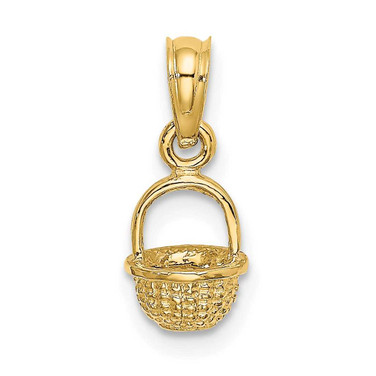 Image of 14K Yellow Gold 3-D Mini Basket Pendant