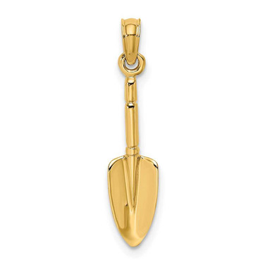 Image of 14K Yellow Gold 3-D Trowel Garden Tool Pendant