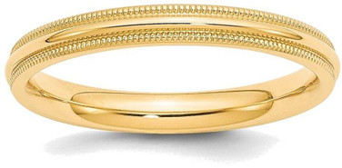 Image of 14K Yellow Gold 3mm Milgrain Comfort Fit Band Ring