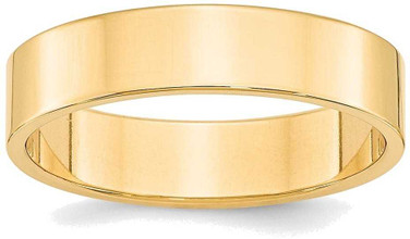 Image of 14K Yellow Gold 5mm Lightweight Flat Band Ring