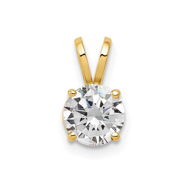 Image of 14K Yellow Gold 6mm Cubic Zirconia Pendant