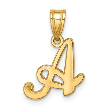 Image of 14K Yellow Gold A Script Initial Pendant