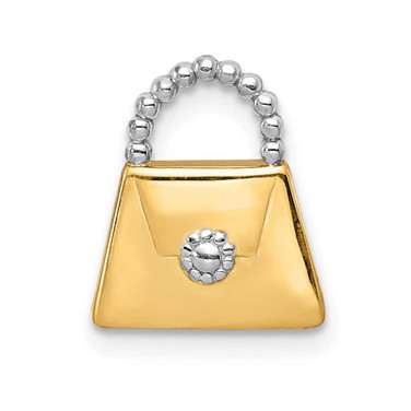 Image of 14K Yellow Gold and Rhodium Purse Slide Pendant