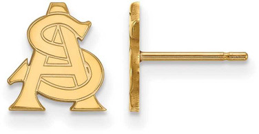 Image of 14K Yellow Gold Arizona State University X-Small Post Earrings by LogoArt