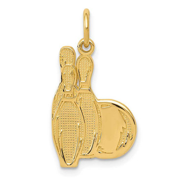 Image of 14K Yellow Gold Bowling Pins Charm