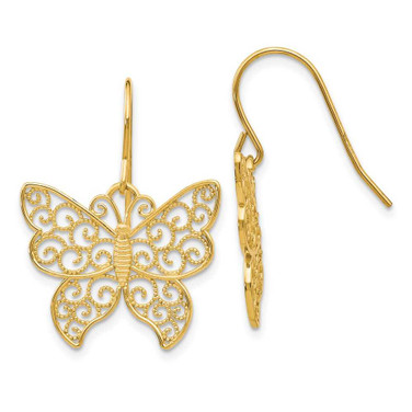 Image of 25mm 14K Yellow Gold Butterfly Earrings