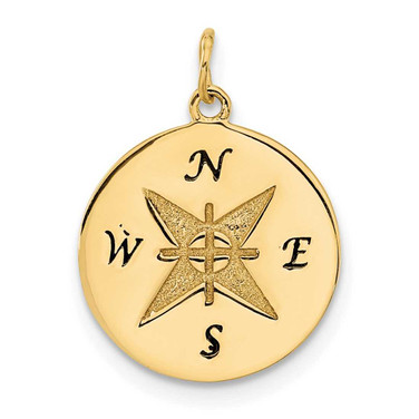 Image of 14K Yellow Gold Compass Pendant
