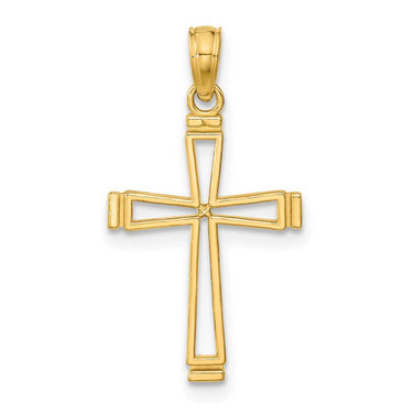 Image of 14k Yellow Gold Cut-out Cross Pendant K8429