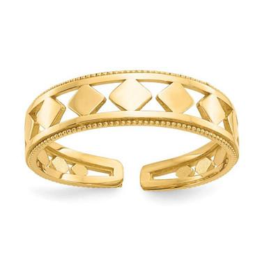 Image of 14K Yellow Gold Cutout Kite-Shapes Toe Ring