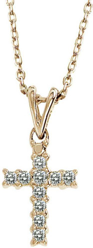 Image of 14K Yellow Gold Diamond Cross Pendant (Chain NOT included) (CM-P7061)