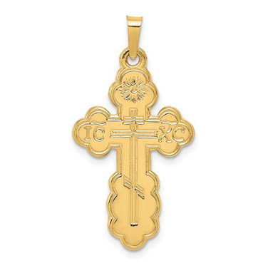 Image of 14K Yellow Gold Eastern Orthodox Cross Pendant XR568