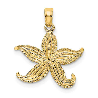 Image of 14K Yellow Gold Flat Starfish Pendant K7371