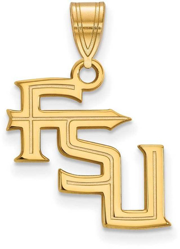 Image of 14K Yellow Gold Florida State University Medium Pendant by LogoArt (4Y060FSU)