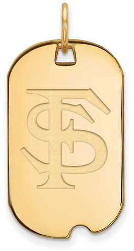 Image of 14K Yellow Gold Florida State University Small Dog Tag by LogoArt Image of 14K Yellow Gold Florida State University Small Dog Tag by LogoArt