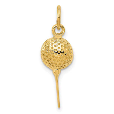 Image of 14K Yellow Gold Golf Ball Charm D3475