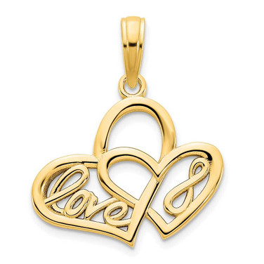 Image of 14K Yellow Gold Heart LOVE Infinity Symbol Pendant
