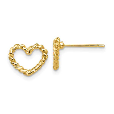 Image of 9mm 14K Yellow Gold Heart Post Earrings H1067
