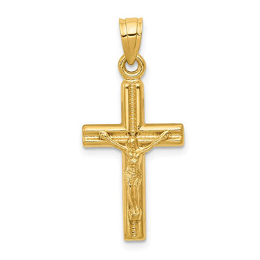 Image of 14K Yellow Gold Hollow Crucifix Pendant D3228