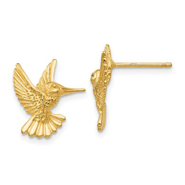 Image of 15mm 14K Yellow Gold Hummingbird Stud Post Earrings TC625