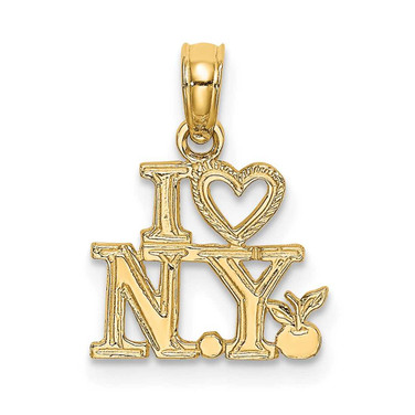 Image of 14K Yellow Gold I Heart NY Pendant