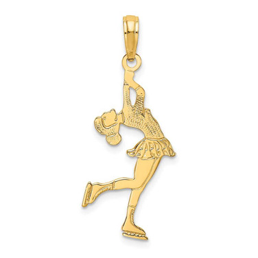 Image of 14K Yellow Gold Ice Skater Turning Pendant