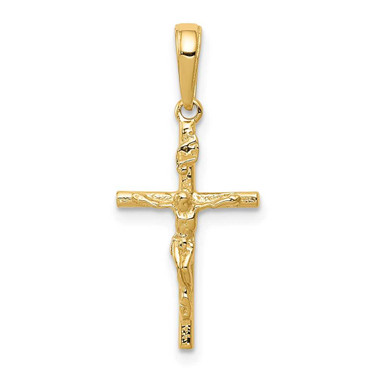 Image of 14K Yellow Gold Inri Hollow Crucifix Pendant XR318