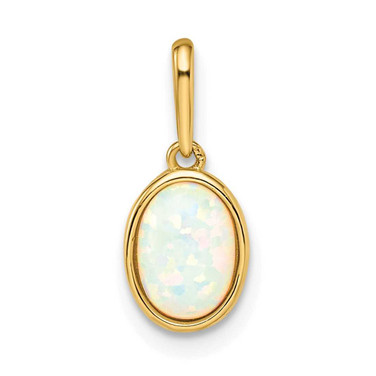 Image of 14K Yellow Gold Lab Created Opal Pendant