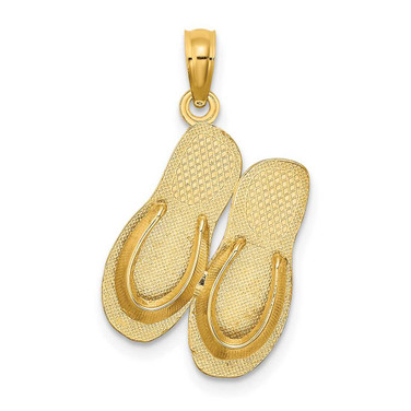 Image of 14K Yellow Gold Large Key West Double Flip Flop Pendant
