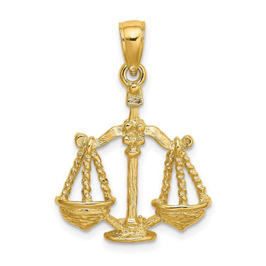 Image of 14K Yellow Gold Large Libra Zodiac Pendant