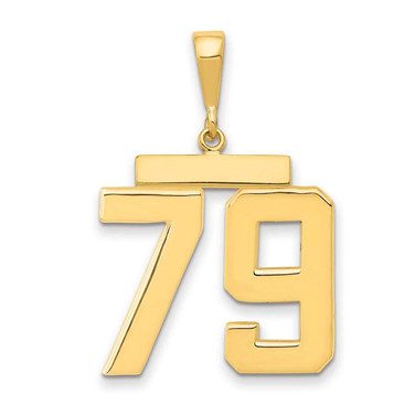 Image of 14K Yellow Gold Large Polished Number 79 Charm