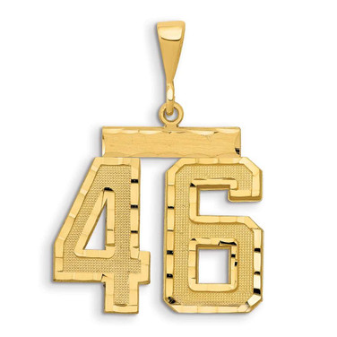 Image of 14K Yellow Gold Large Shiny-Cut Number 46 Pendant