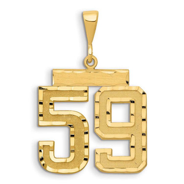 Image of 14K Yellow Gold Large Shiny-Cut Number 59 Pendant