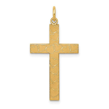 Image of 14K Yellow Gold Laser Designed Cross Pendant XR1092