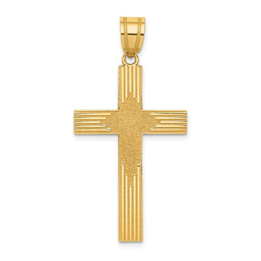 Image of 14K Yellow Gold Laser Designed Cross Pendant XR943