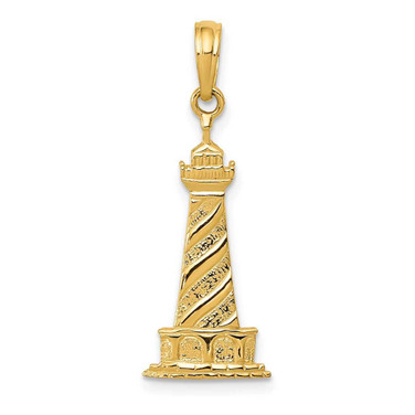 Image of 14K Yellow Gold Lighthouse Pendant D1348