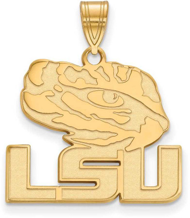 Image of 14K Yellow Gold Louisiana State University Large Pendant by LogoArt (4Y076LSU)
