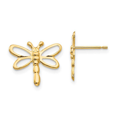 Image of 12mm 14K Yellow Gold Madi K Dragonfly Post Earrings