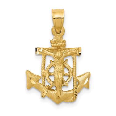 Image of 14K Yellow Gold Mariners Cross Pendant D12