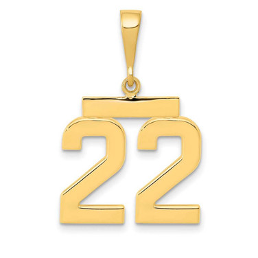 Image of 14K Yellow Gold Medium Polished Number 22 Pendant MP22