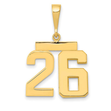 Image of 14K Yellow Gold Medium Polished Number 26 Pendant MP26