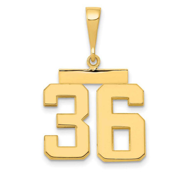 Image of 14K Yellow Gold Medium Polished Number 36 Pendant MP36