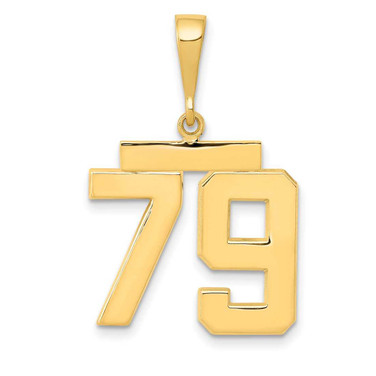 Image of 14K Yellow Gold Medium Polished Number 79 Pendant MP79